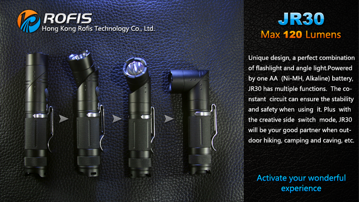 Rofis JR30 CREE XP-G R5 120 Lumen 1 x AA Rotating Angle LED Flashlight