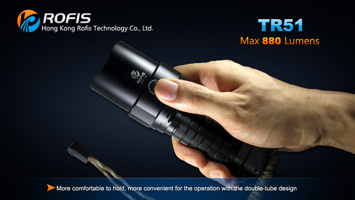 Rofis TR51 CREE XM-L U2 880 Lumen 4 x CR123A / 2 x 18650 LED Flashlight