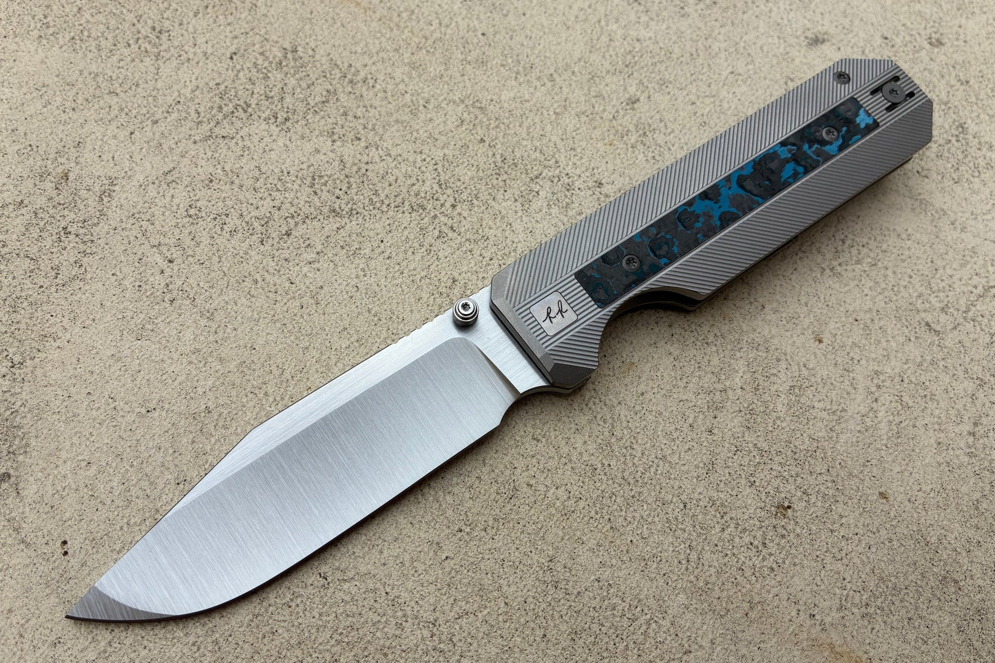 Knife Standards RR Standard (+) “Mr. Clean” Folding Knife – 4" MagnaCut Clip Point Blade, Titanium Frame, Carbon Fiber Inlays, Ceramic Bearings