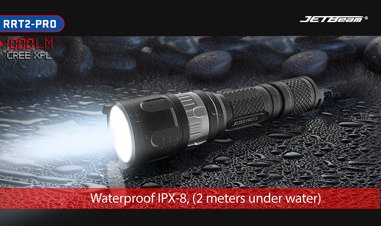 JETBeam RRT2-PRO 1x 18650 / 2x CR123A 1000 Lumens CREE XP-L LED Flashlight