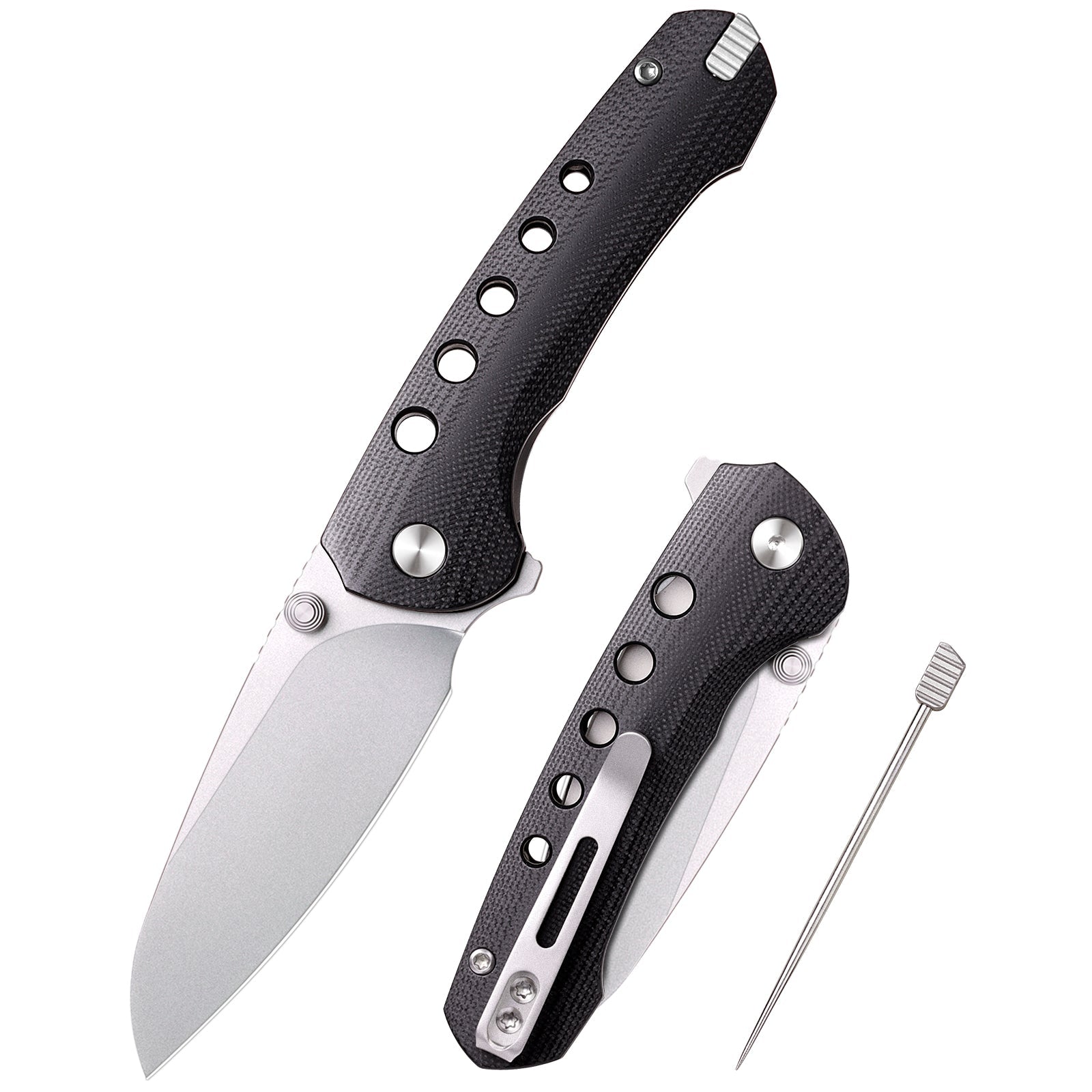 Remette RT-BEE RT-BEE-G front view – 2.8" ceramic sandblasted 14C28N drop point folding knife