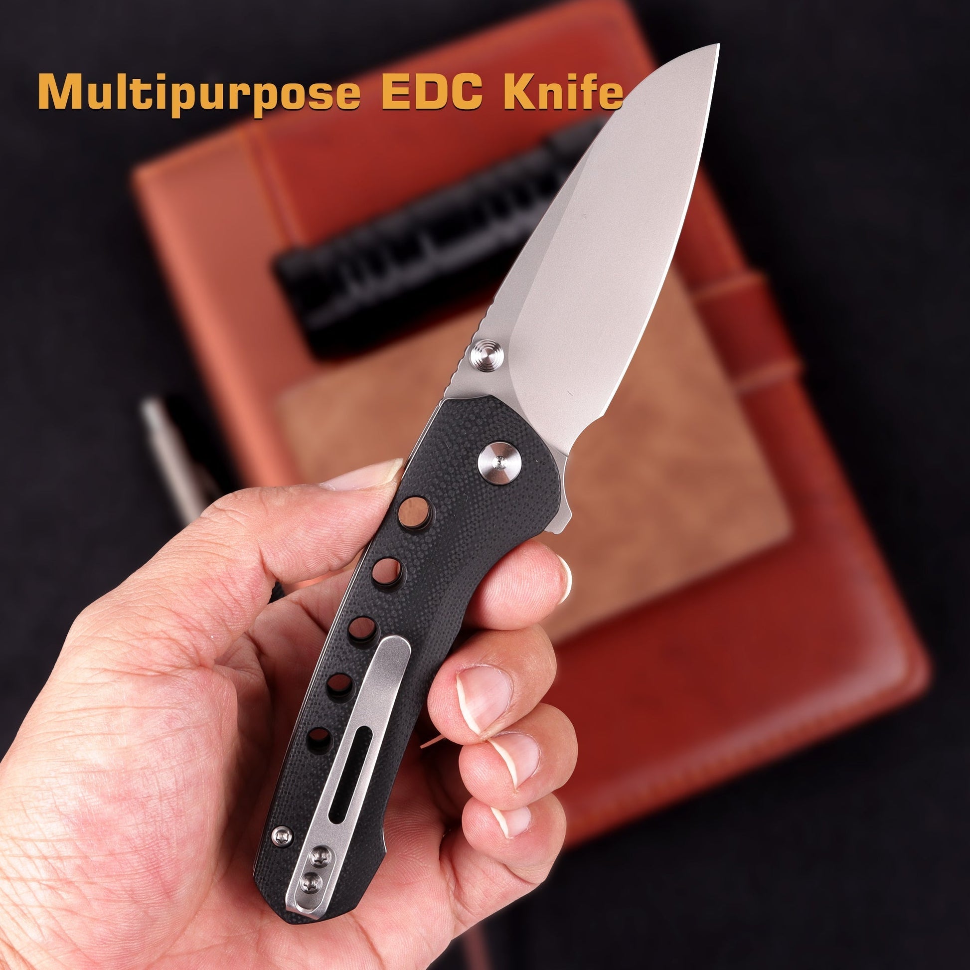 Remette RT-BEE RT-BEE-G hidden steel toothpick and black G10 handle scales