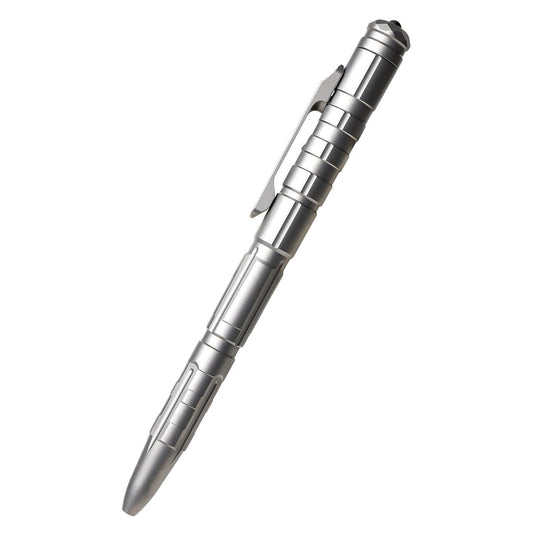 REMETTE RT-TP1A titanium tactical pen – silver anodized finish with glass breaker and pocket clip