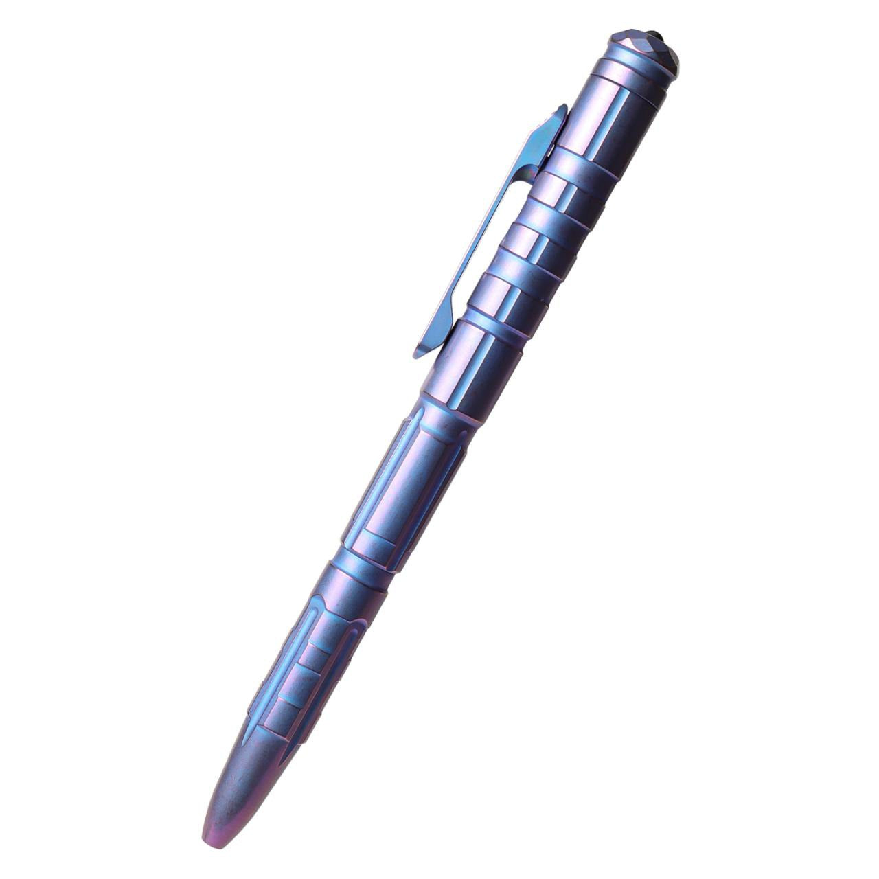 REMETTE RT-TP1D titanium tactical pen – blue anodized finish with glass breaker and pocket clip