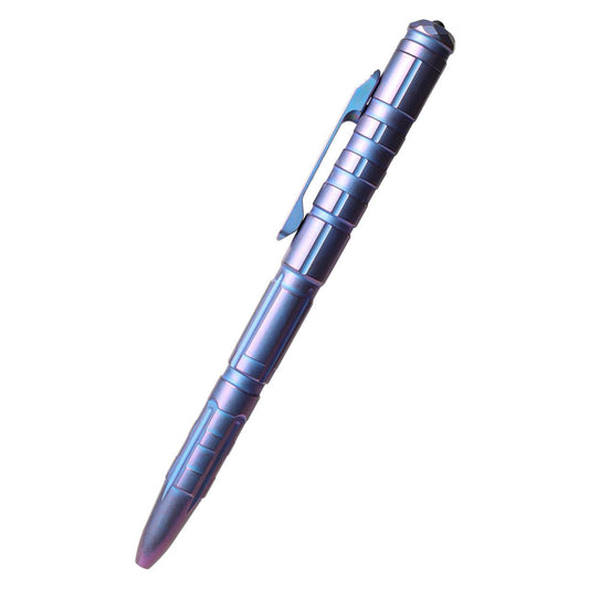 REMETTE RT-TP1D titanium tactical pen – blue anodized finish with glass breaker and pocket clip