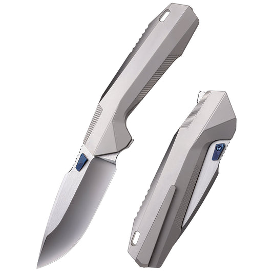 Remette RT-WK1-D front view – 3.46" satin M390 drop point folding knife