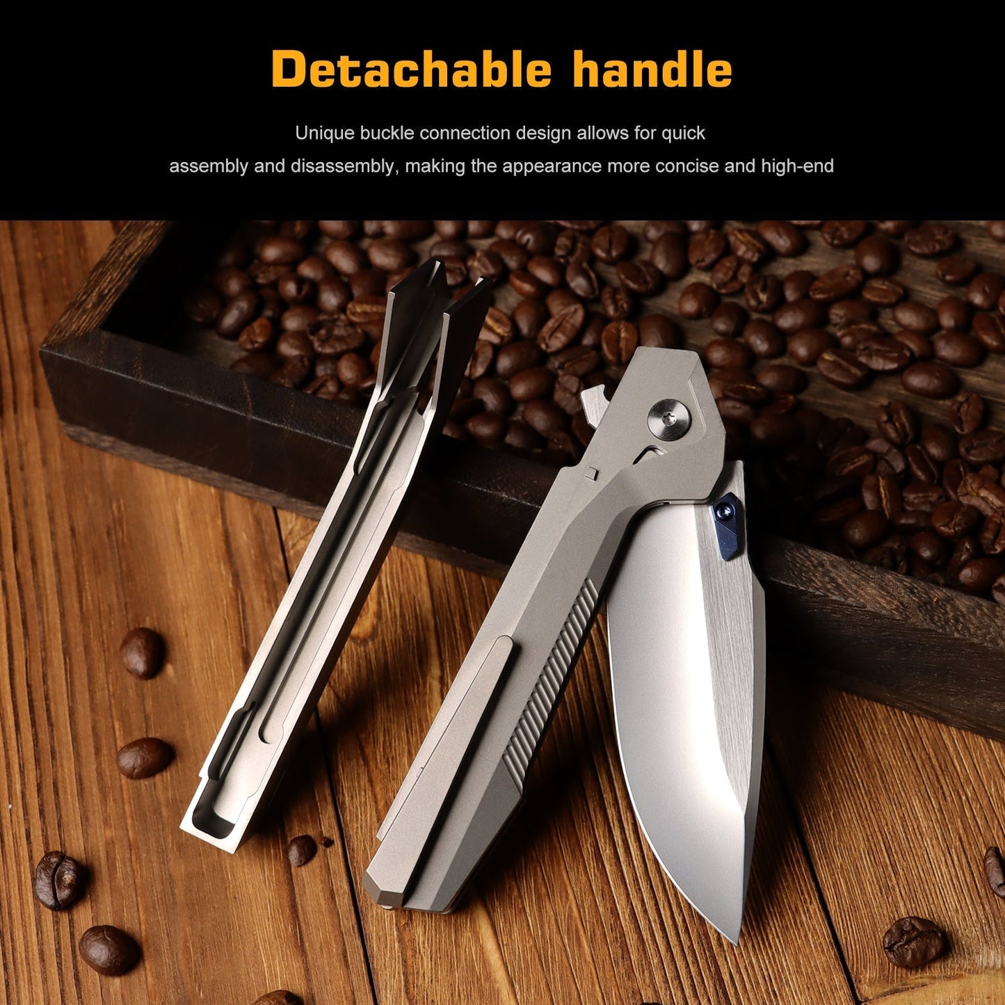 Remette RT-WK1-D gray titanium handle scales