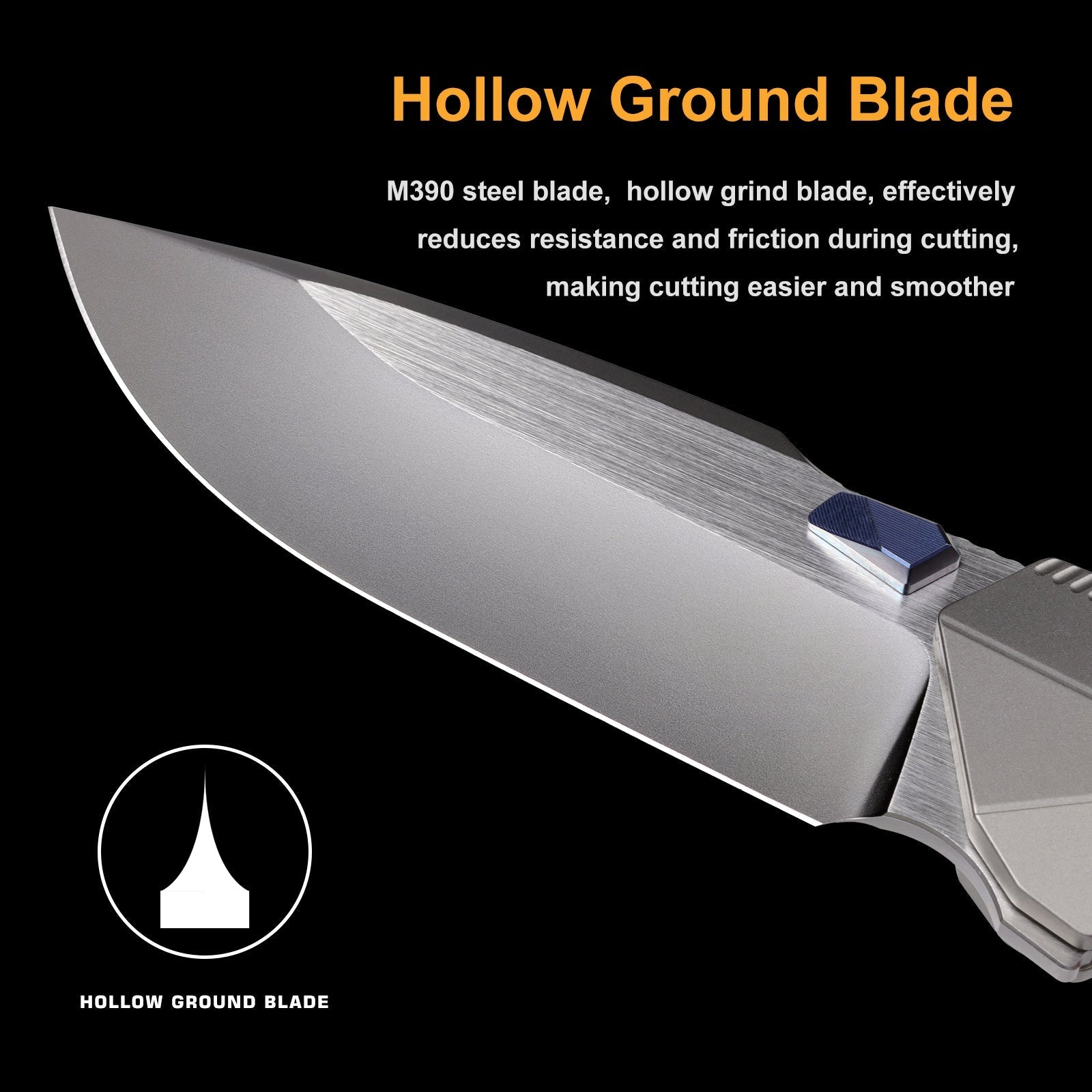 Remette RT-WK1-D open position showing M390 drop point blade