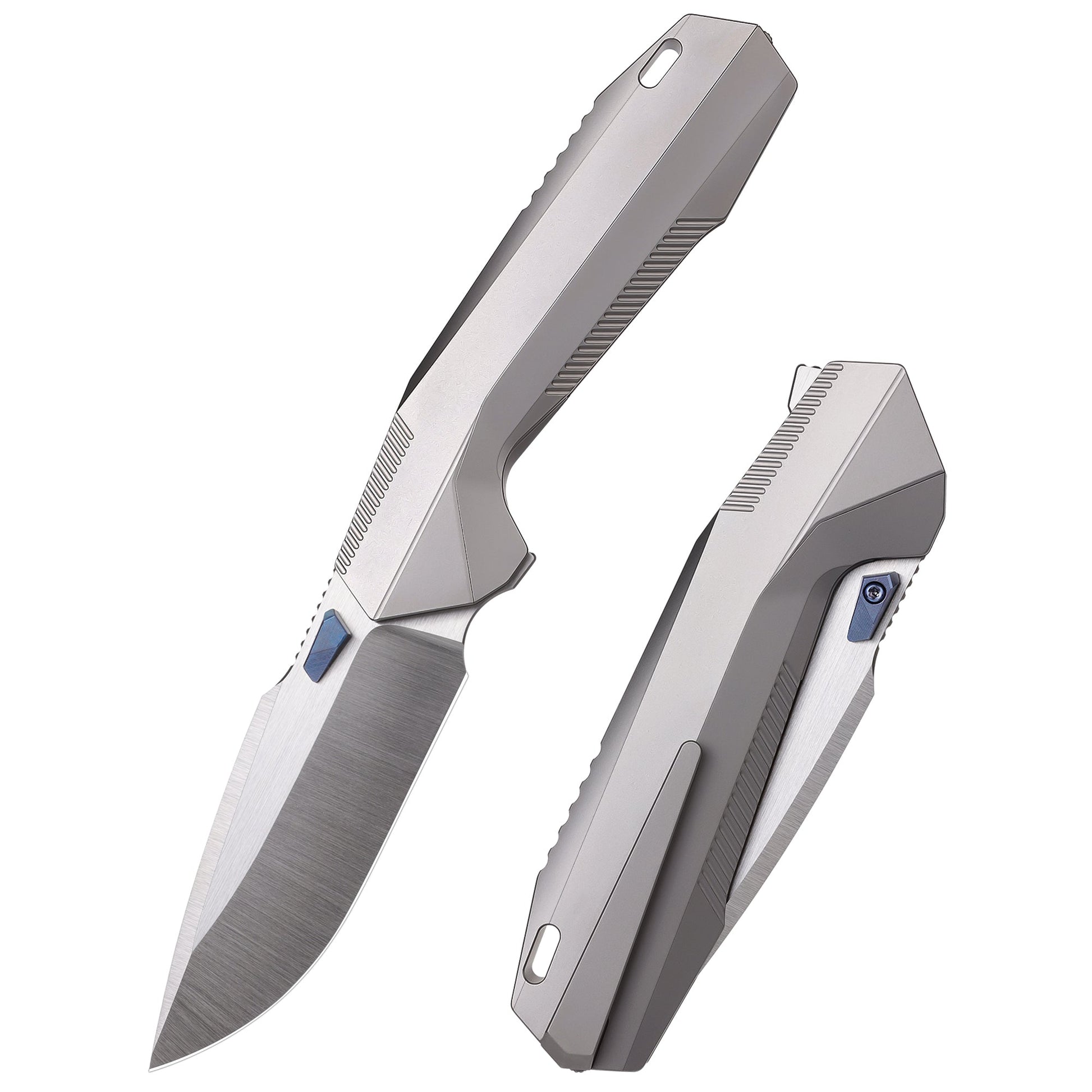 Remette RT-WK1-E front view – 3.46" satin M390 drop point folding knife