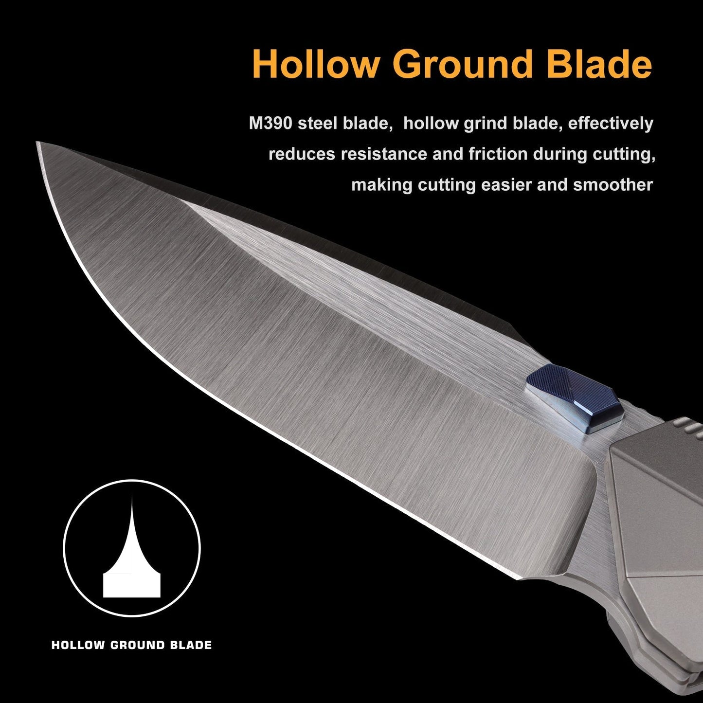Remette RT-WK1-E open position showing M390 drop point blade