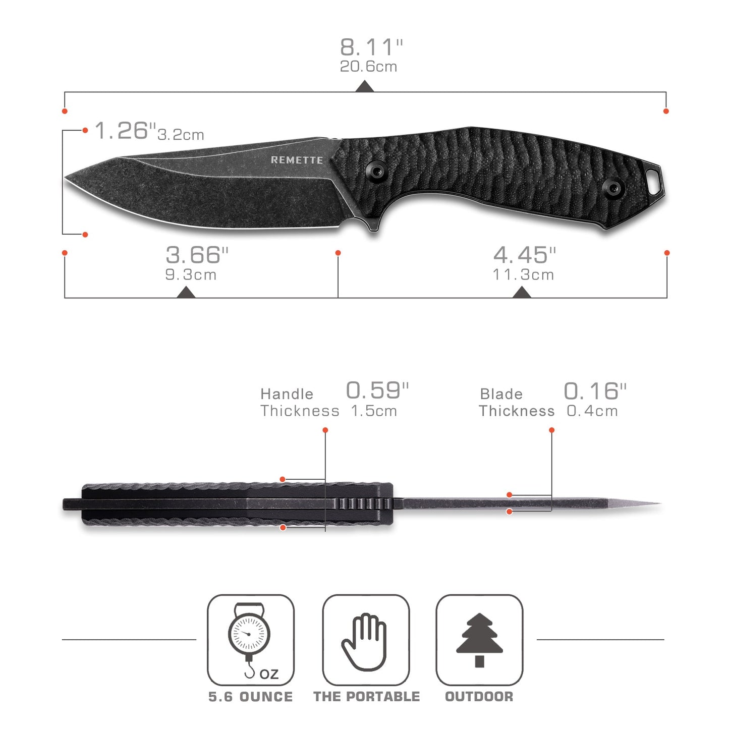 Remette Allosaurus RTAS-A with Kydex sheath