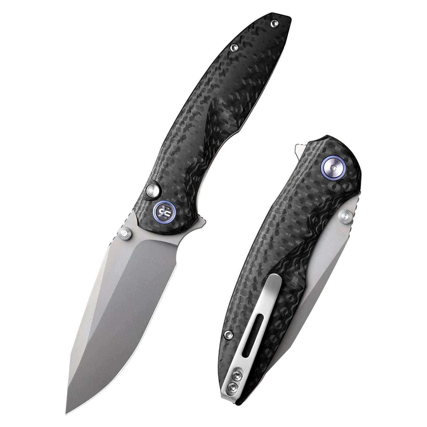Remette RT-Cool Whale RTCL-GN1 front view – 3.15" sandblasted 14C28N reverse tanto folding knife
