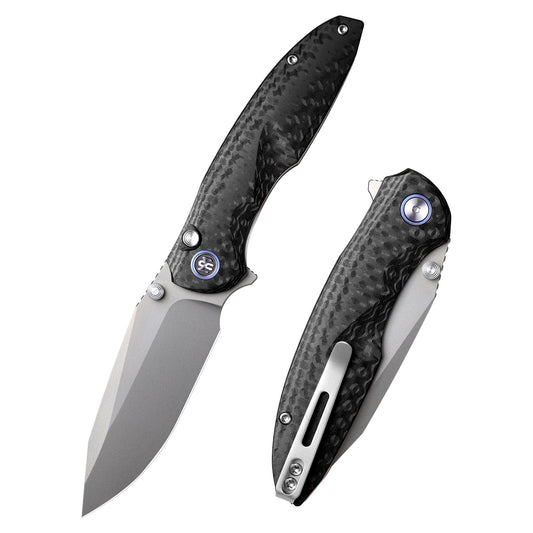 Remette RT-Cool Whale RTCL-GN1 front view – 3.15" sandblasted 14C28N reverse tanto folding knife
