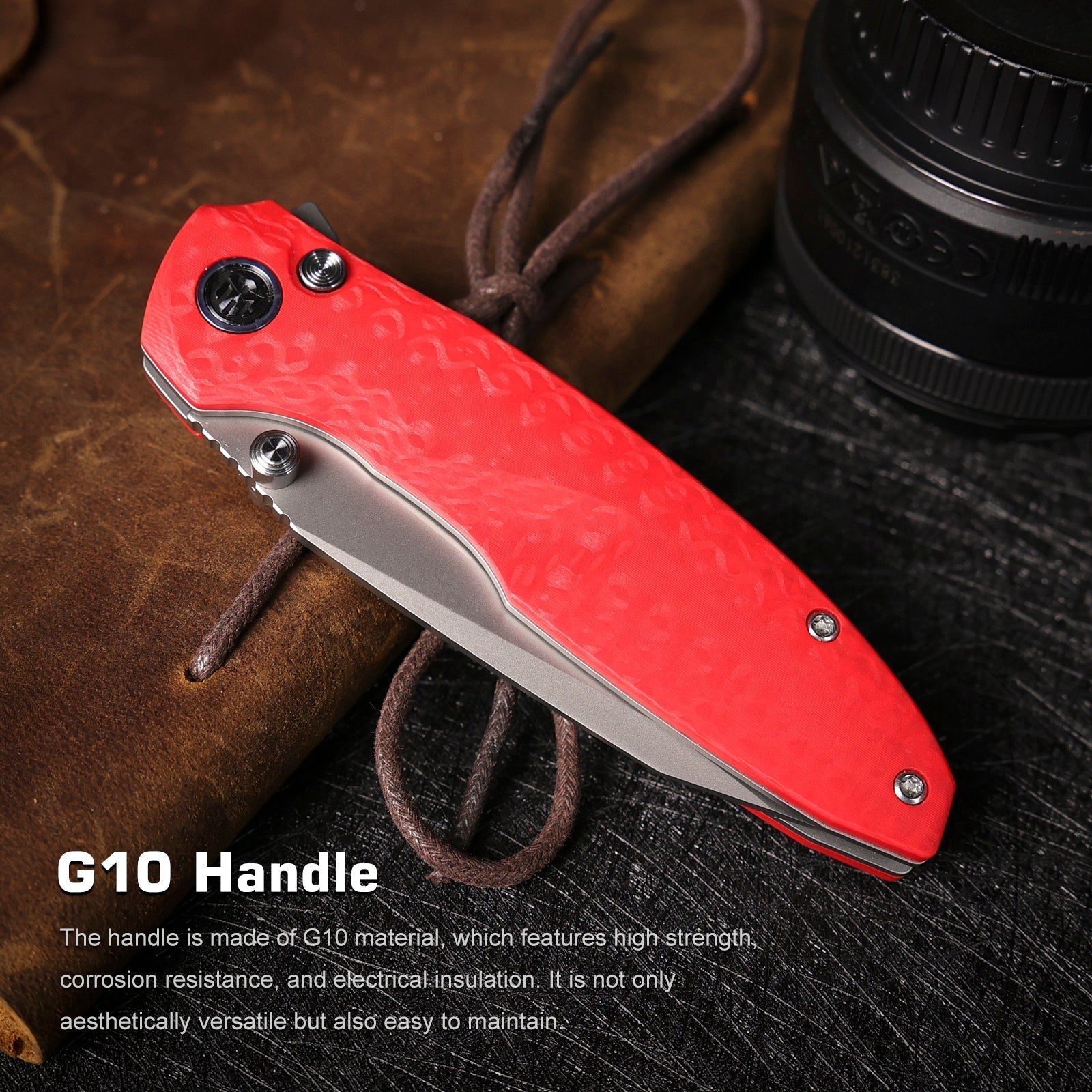 Remette RT-Cool Whale RTCL-GN3 open position showing 14C28N reverse tanto blade