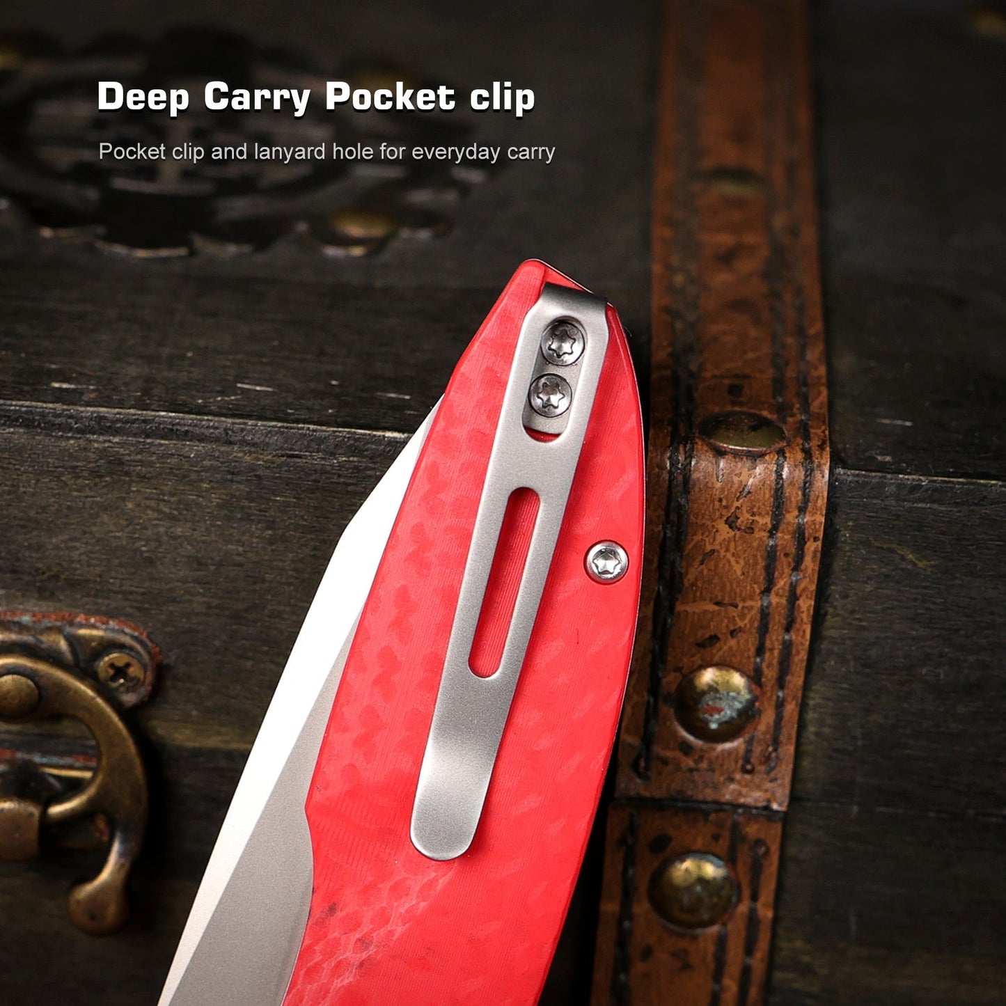 Remette RT-Cool Whale RTCL-GN3 red G10 handle scales