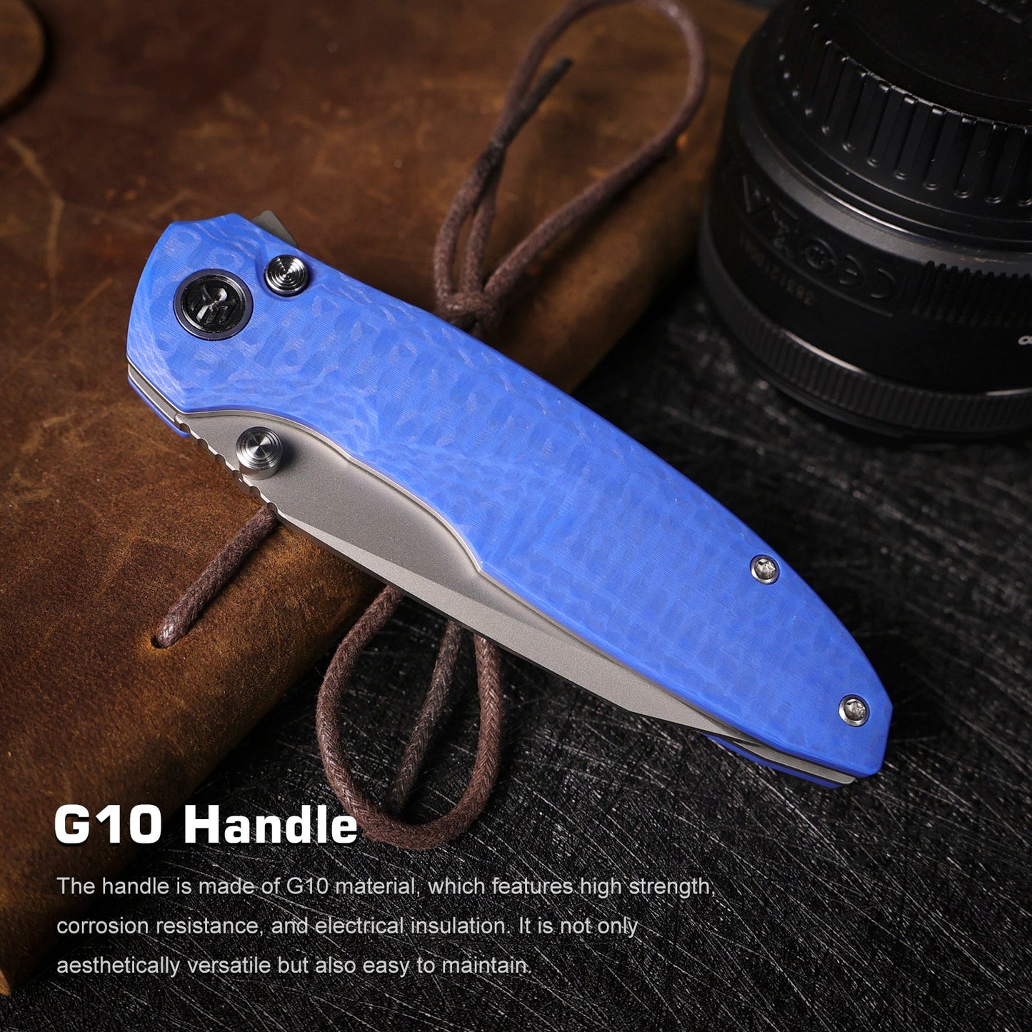 Remette RT-Cool Whale RTCL-GN5 open position showing 14C28N reverse tanto blade