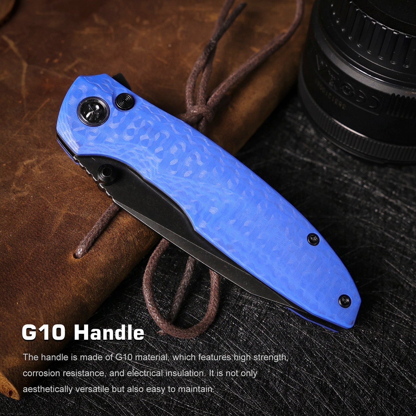 Remette RT-Cool Whale RTCL-GN6 open position showing 14C28N reverse tanto blade
