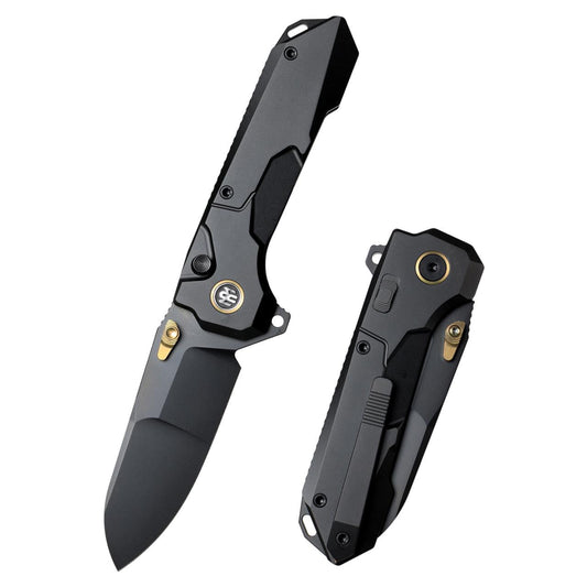 Remette RT-Cosmic RTCO-TH – 2.76″ M390 drop point, black DLC titanium folding knife