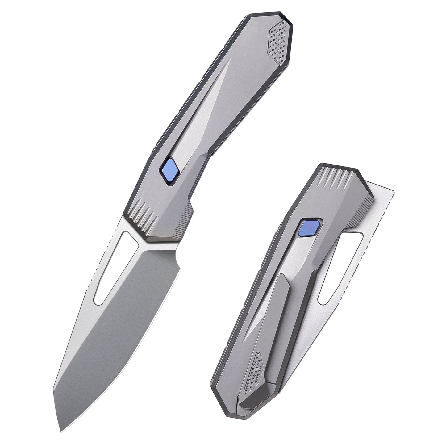 Remette RTCZ-G front view – 3.23" satin M390 reverse tanto folding knife