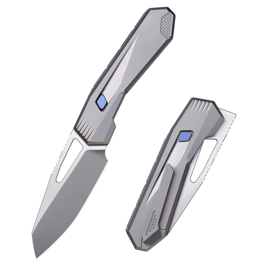 Remette RTCZ-G front view – 3.23" satin M390 reverse tanto folding knife