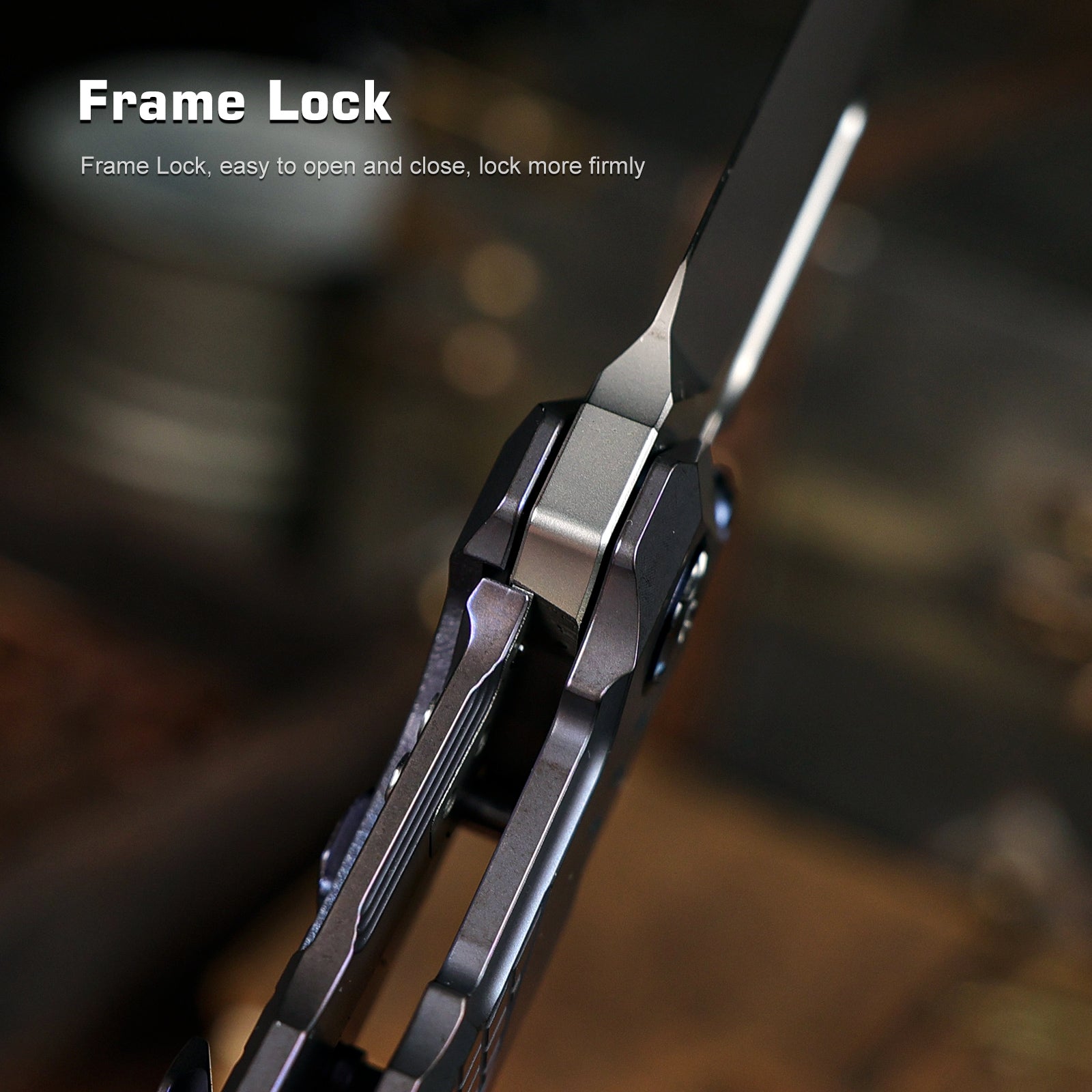 Remette RT-Cool Leopard RTKS-L titanium frame lock detail