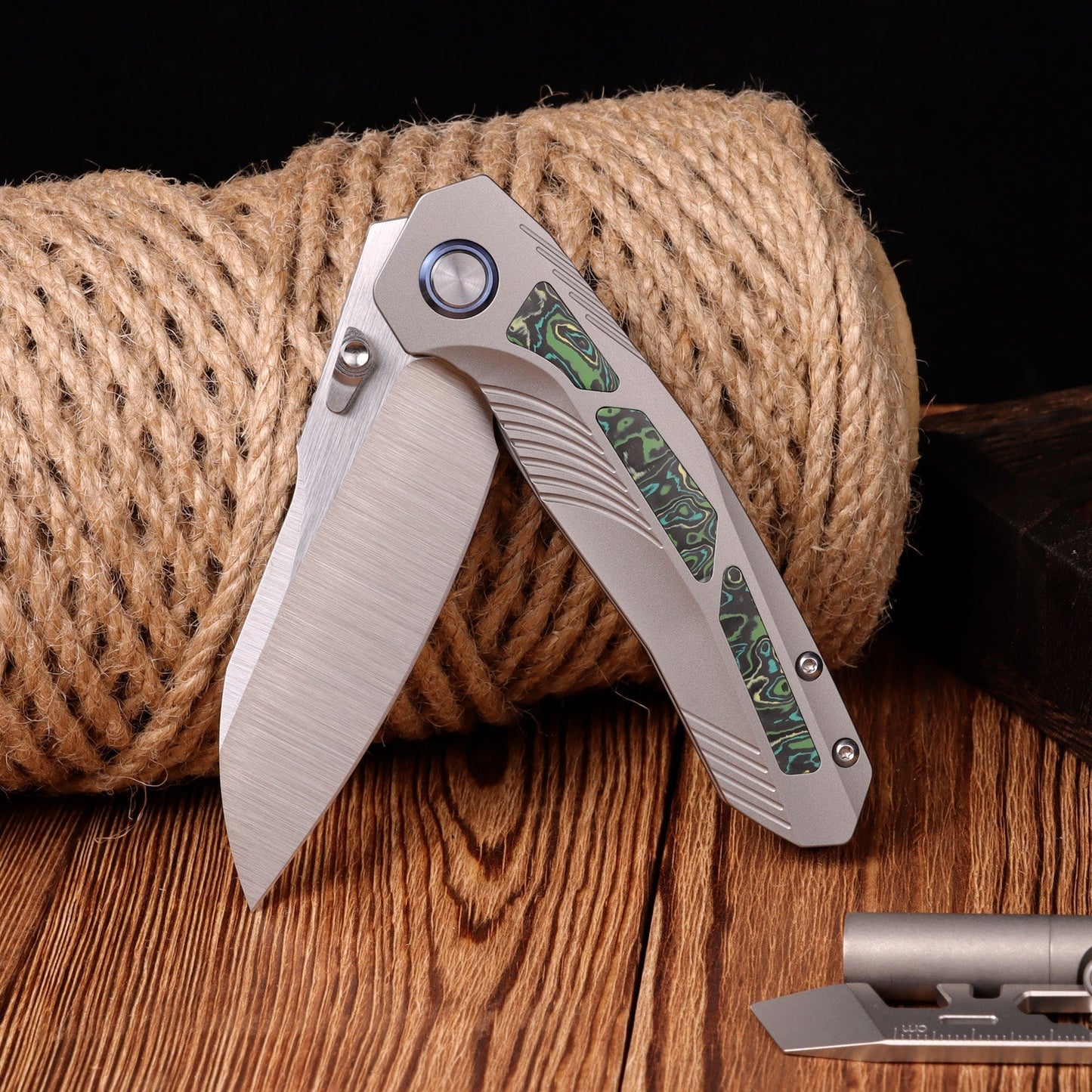 Remette Kestrel RTPO-A blade detail – satin S35VN reverse tanto