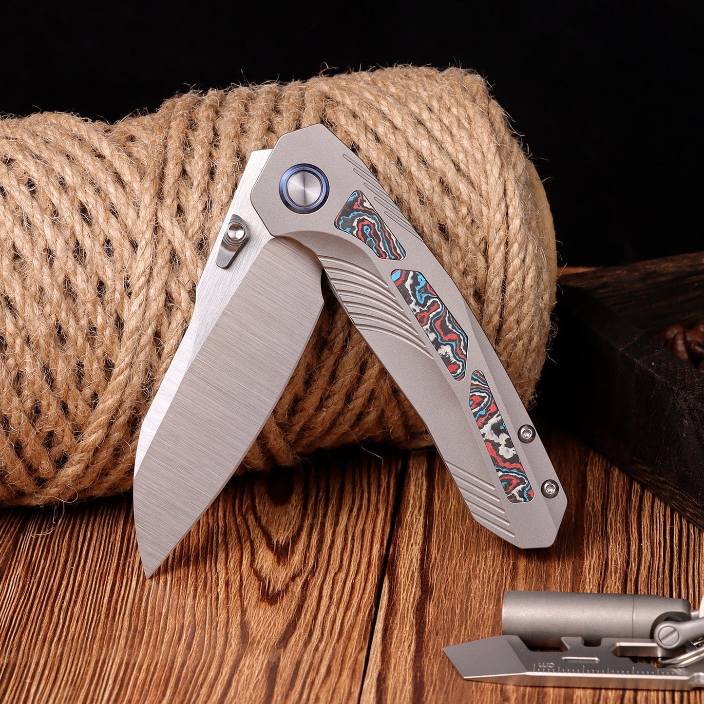 Remette Kestrel RTPO-B blade detail – satin S35VN reverse tanto