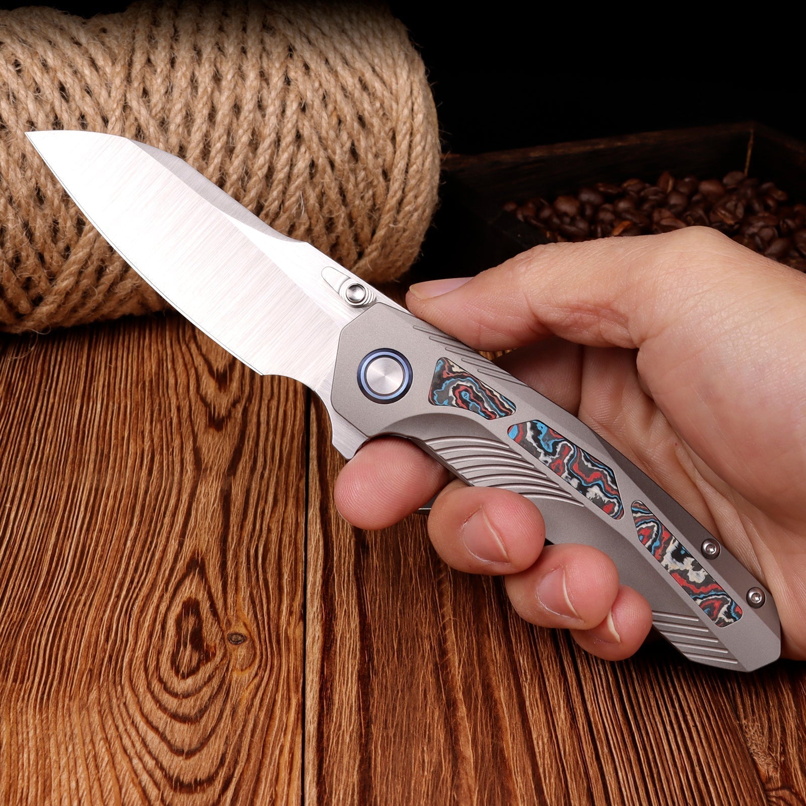 Remette Kestrel RTPO-B titanium gray handle scales