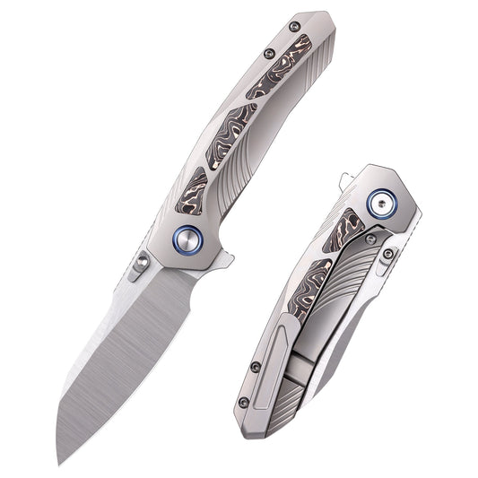 Remette Kestrel RTPO-C front view – 2.83″ satin S35VN reverse tanto folding knife