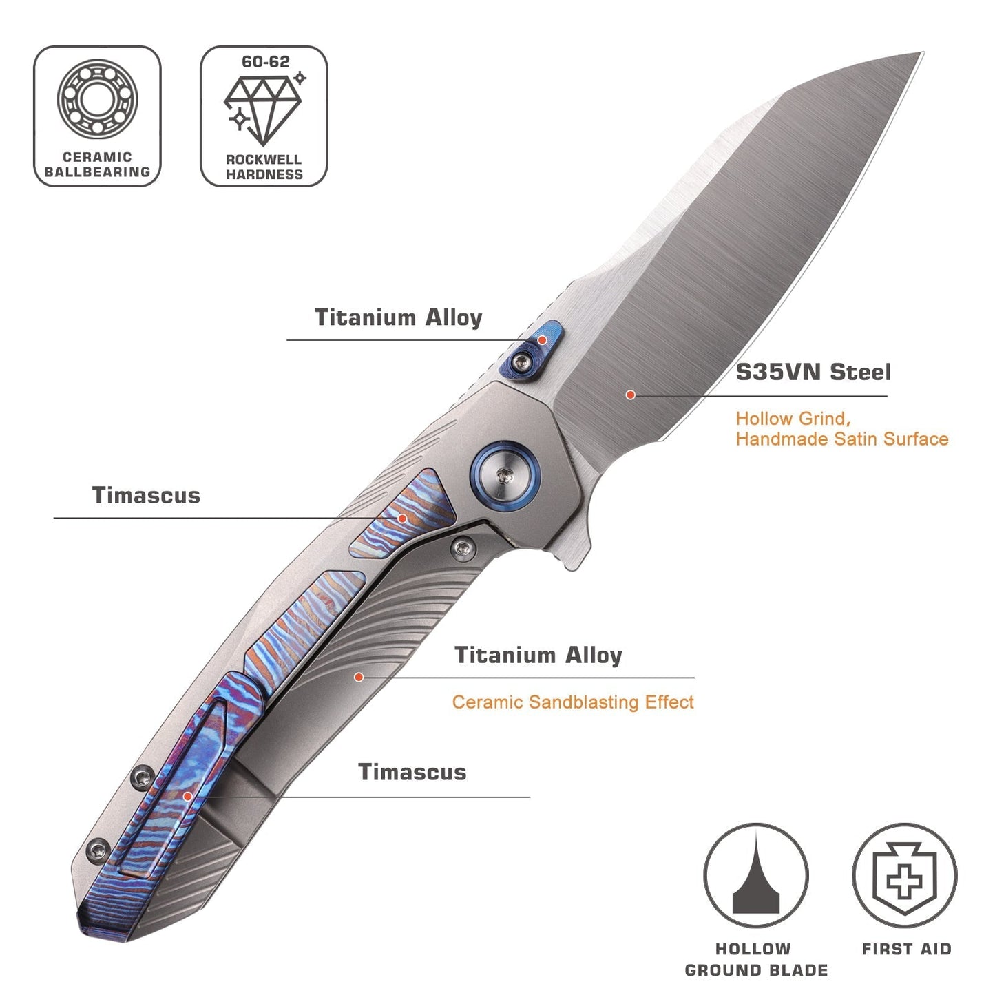 Remette Kestrel RTPO-D titanium frame lock detail