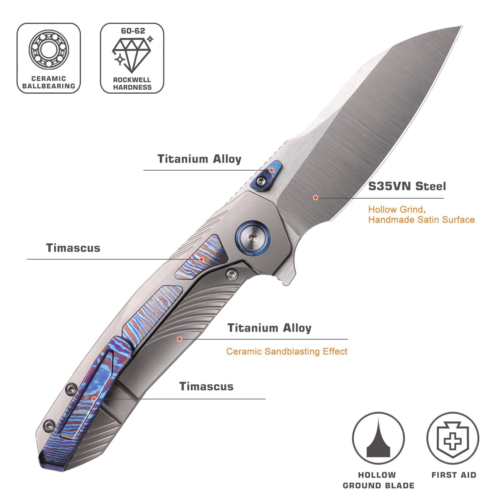 Remette Kestrel RTPO-D titanium frame lock detail