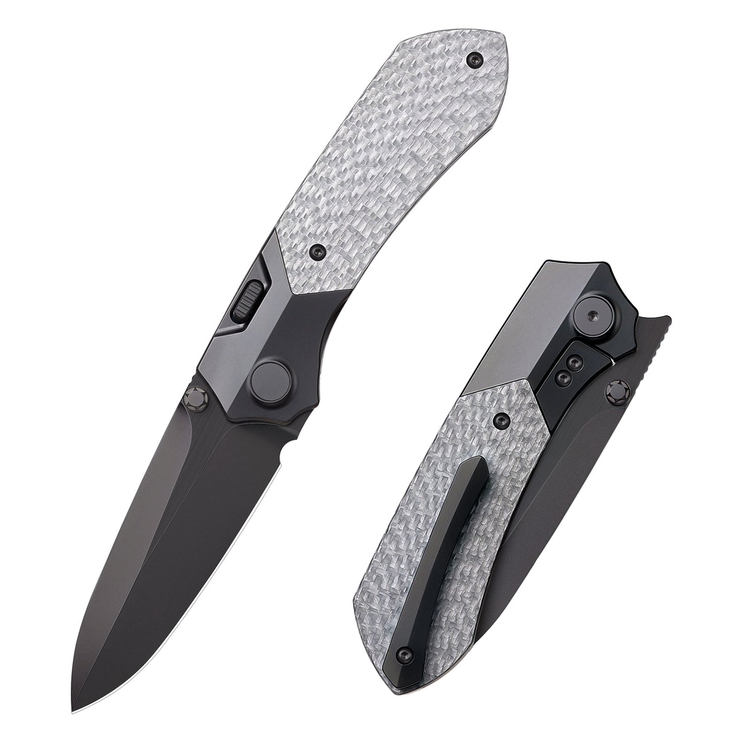 Remette RT-Meteor RTPT-BD front view – 2.99″ black DLC M390 drop point folding knife