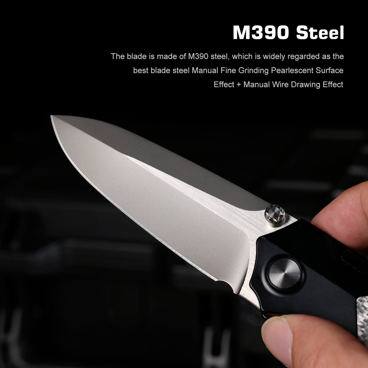 Remette RT-Meteor RTPT-BL open position showing M390 drop point blade