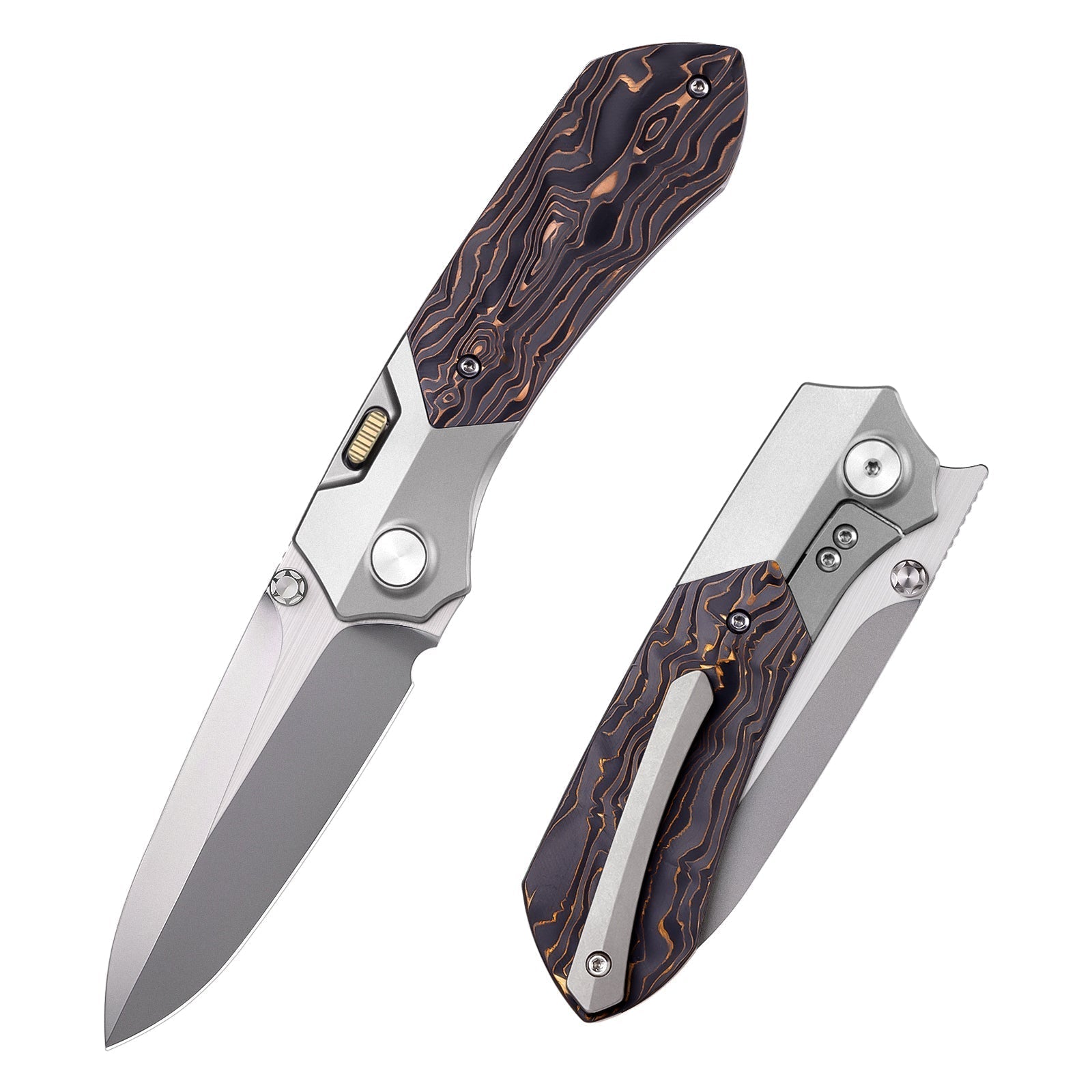 Remette RT-Meteor RTPT-D front view – 2.99″ satin M390 drop point folding knife