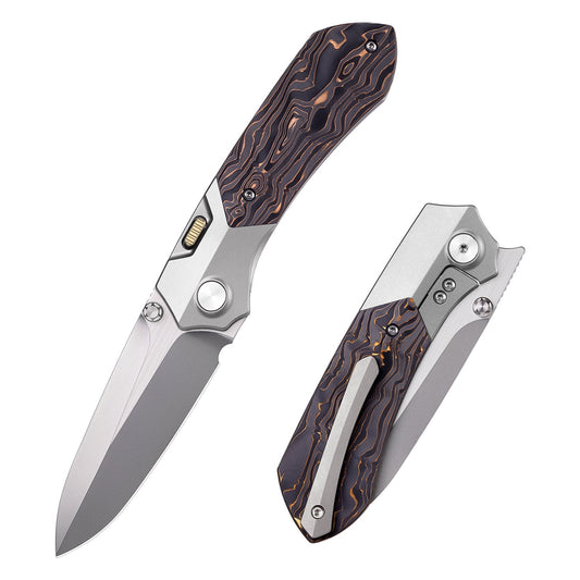 Remette RT-Meteor RTPT-D front view – 2.99″ satin M390 drop point folding knife