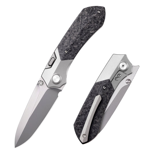 Remette RT-Meteor RTPT-E front view – 2.99″ satin M390 drop point folding knife