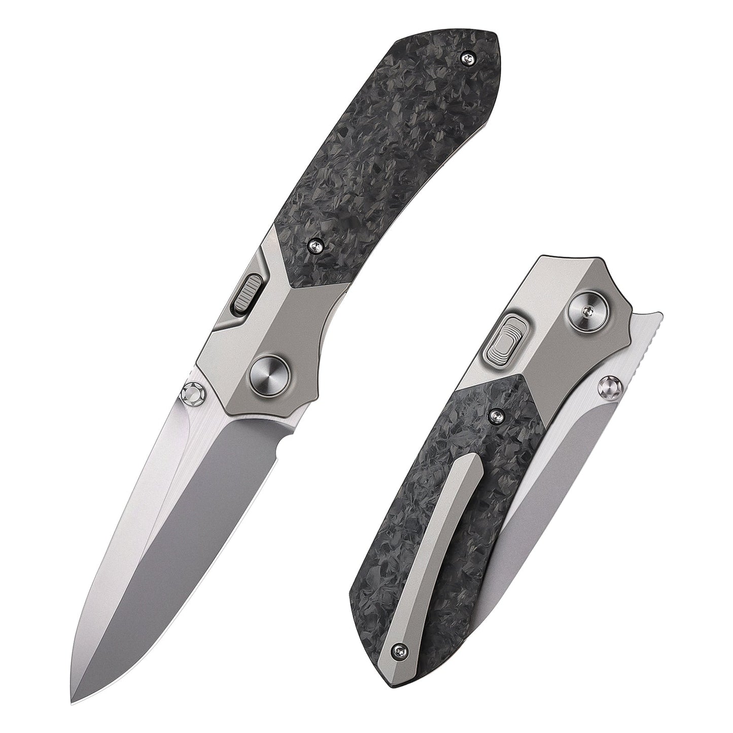 Remette RT-Meteor RTPT-EL front view – 2.99" satin M390 drop point folding knife