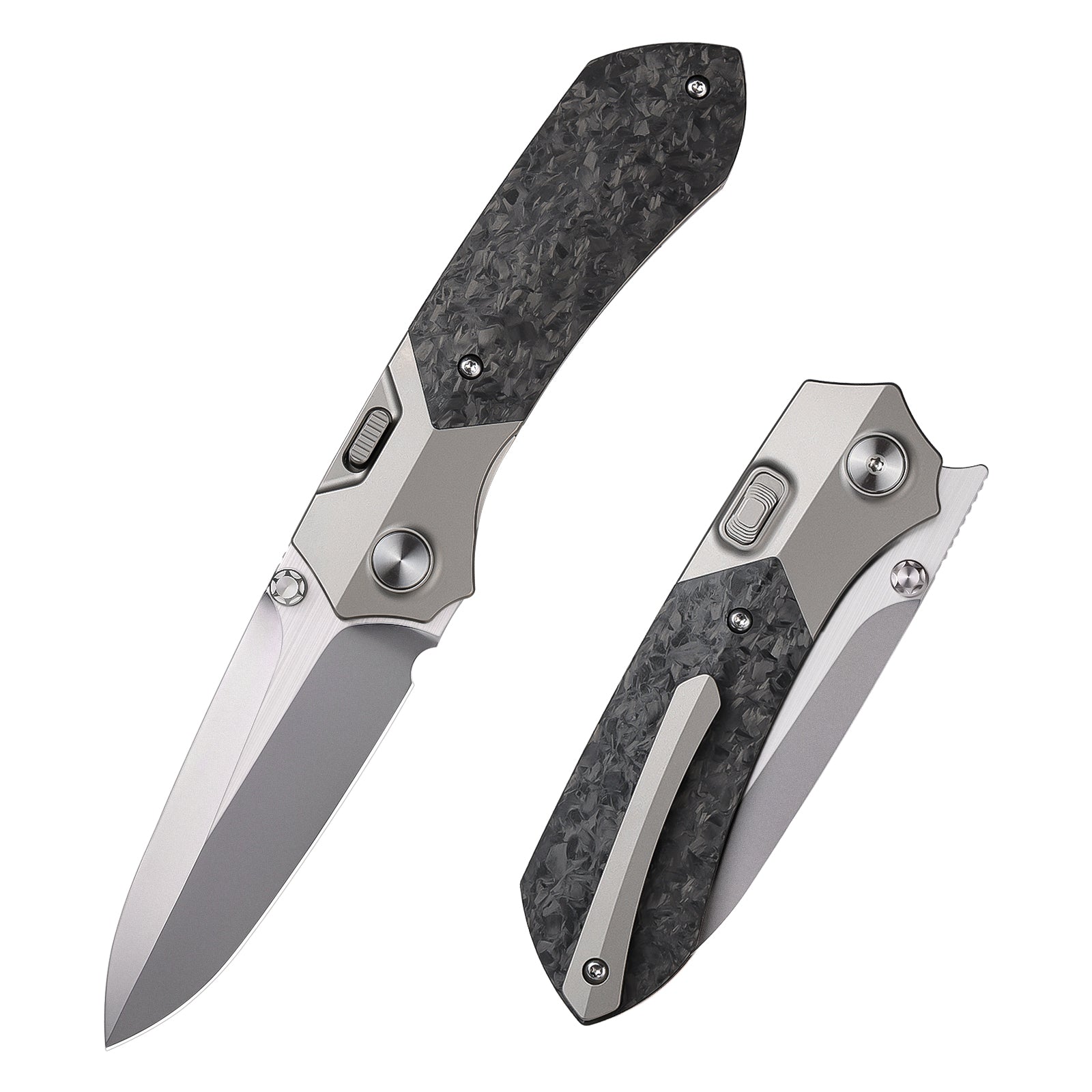 Remette RT-Meteor RTPT-EL front view – 2.99" satin M390 drop point folding knife
