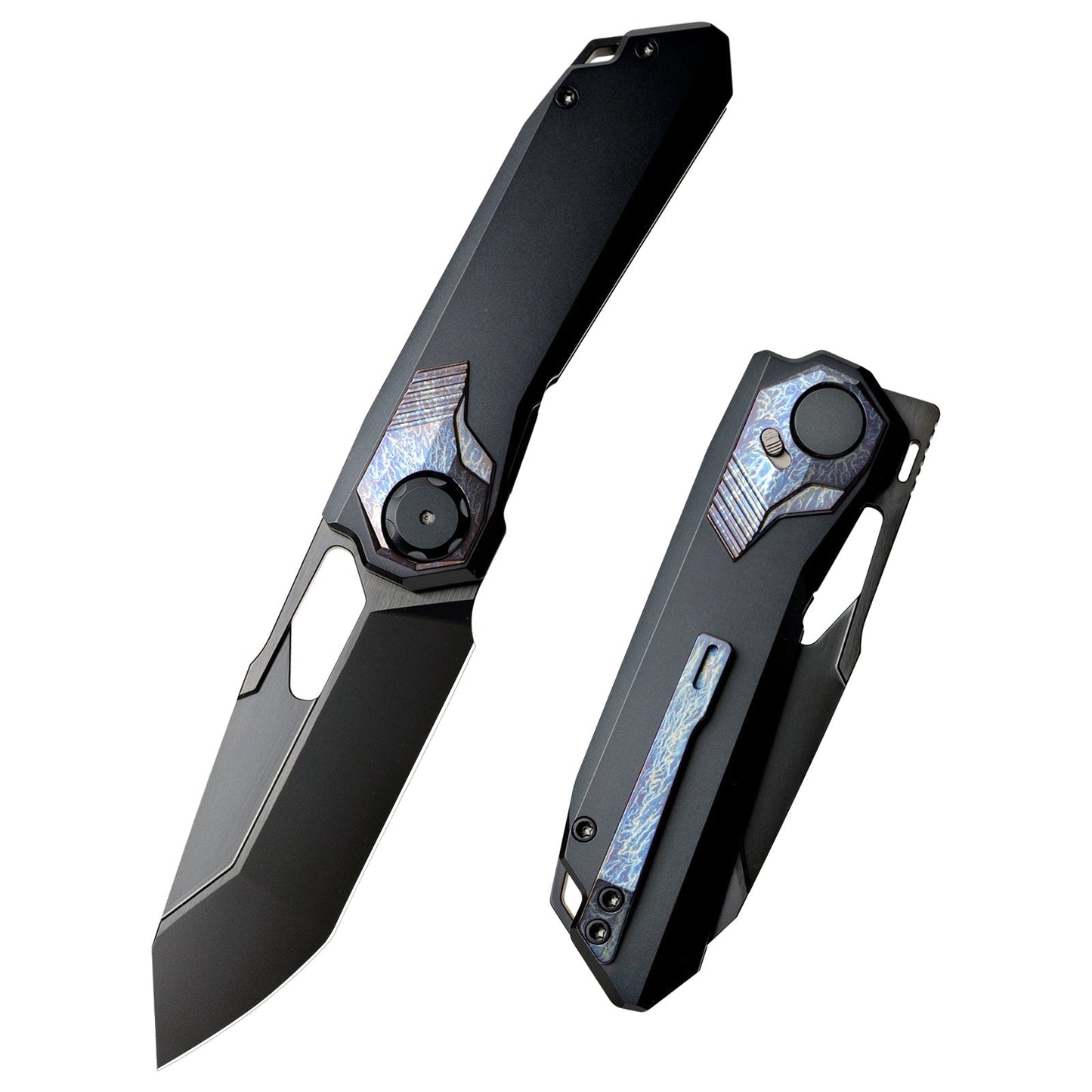 Remette RT-Peregrine Falcon RTT1-DT front view – 3.15" DLC M390 reverse tanto folding knife