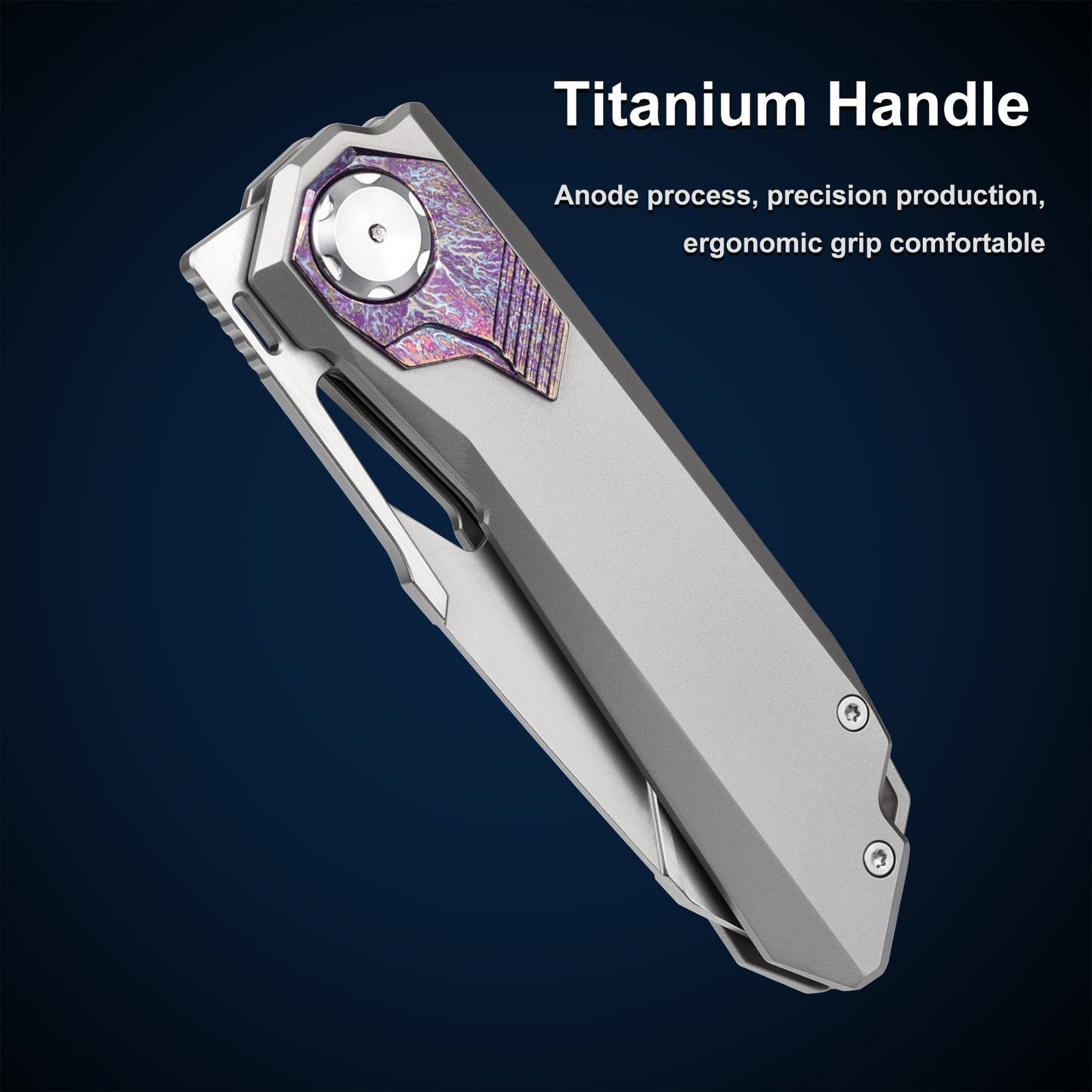 Remette RT-Peregrine Falcon RTT1-GX blade detail – pearlescent M390 reverse tanto
