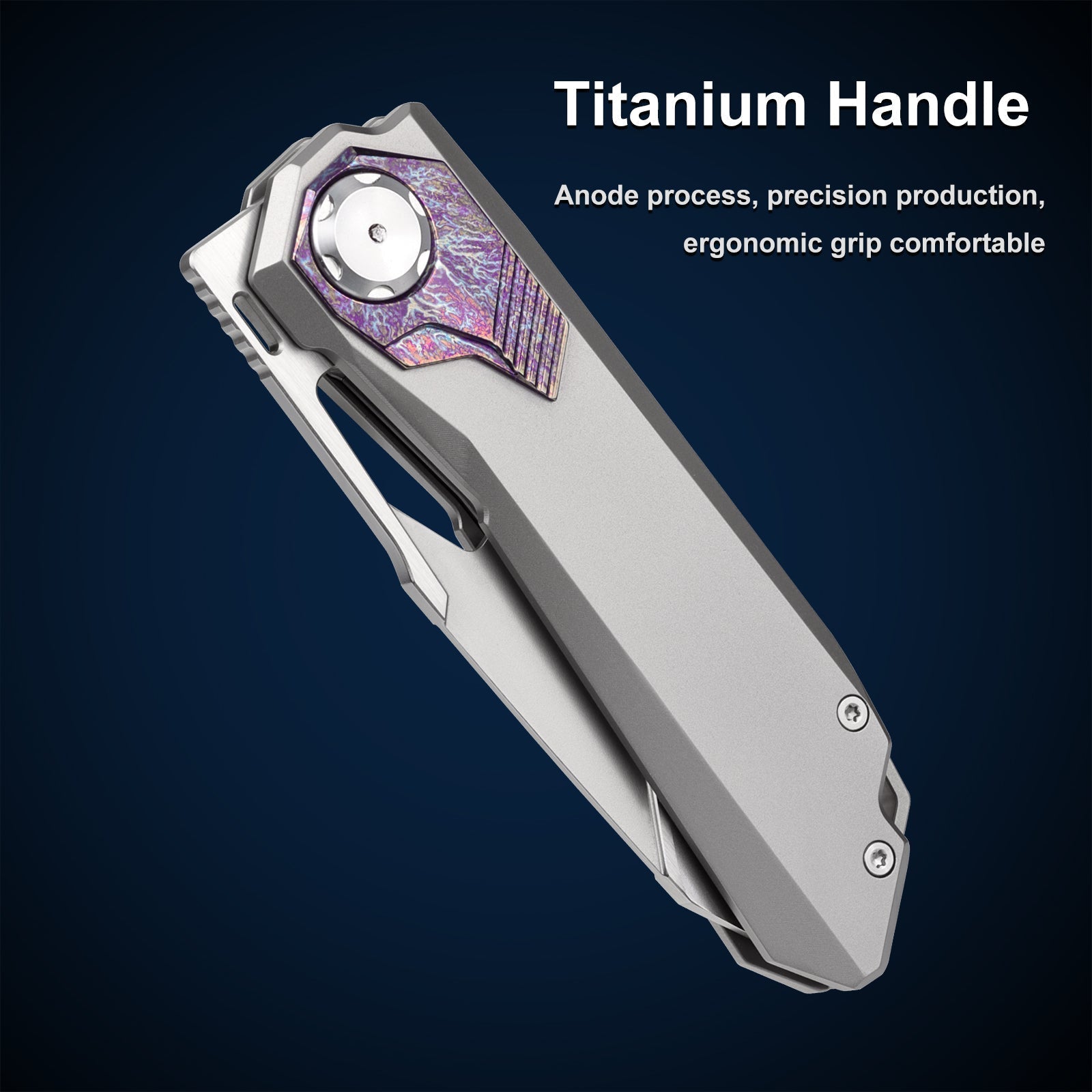 Remette RT-Peregrine Falcon RTT1-GX blade detail – pearlescent M390 reverse tanto