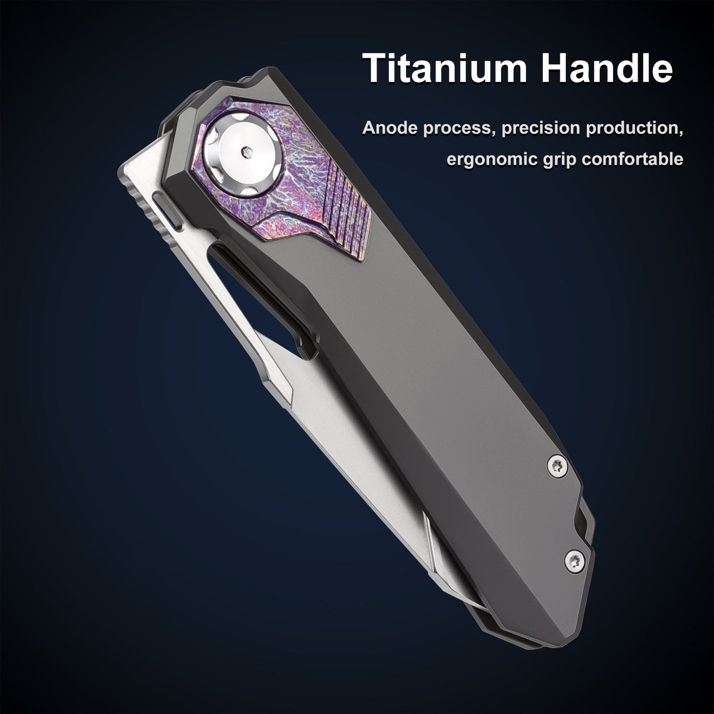 Remette RT-Peregrine Falcon RTT1-TGX blade detail – pearlescent M390 reverse tanto