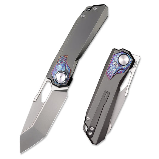 Remette RT-Peregrine Falcon RTT1-TGX front view – 3.15" pearlescent M390 reverse tanto folding knife