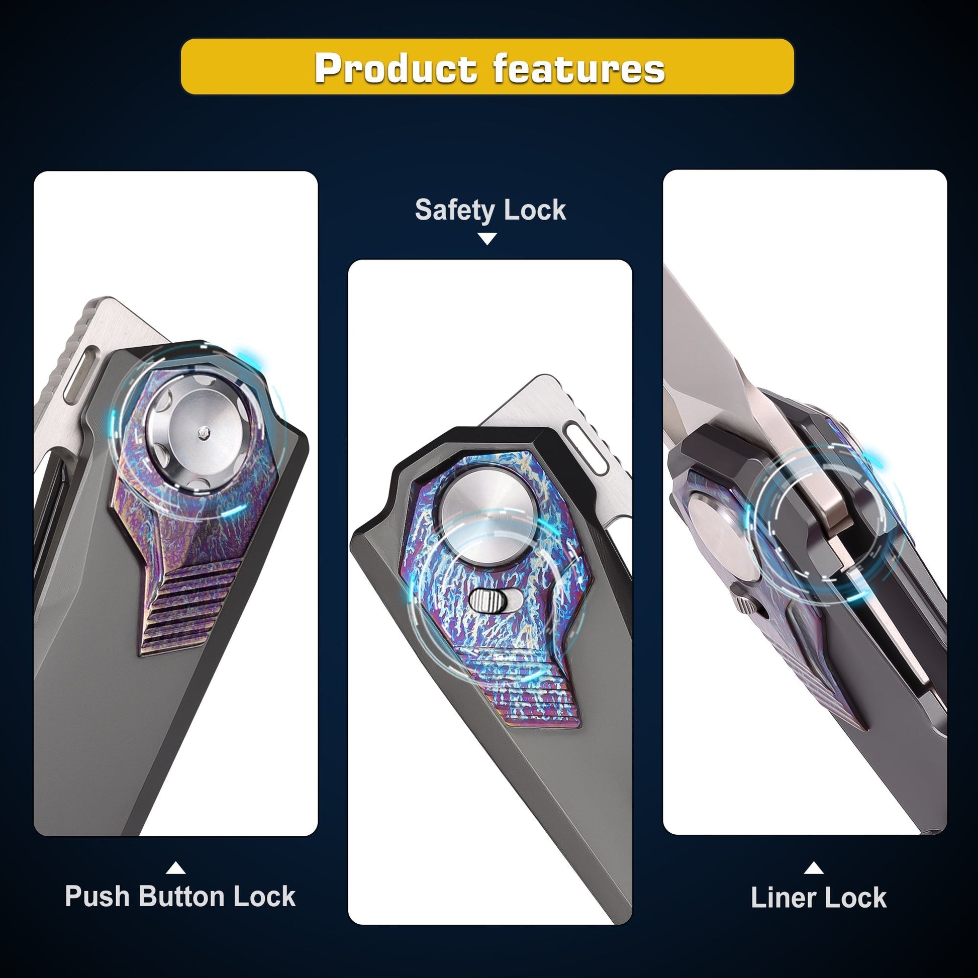 Remette RT-Peregrine Falcon RTT1-TGX gray titanium handle with thunder lightning accents