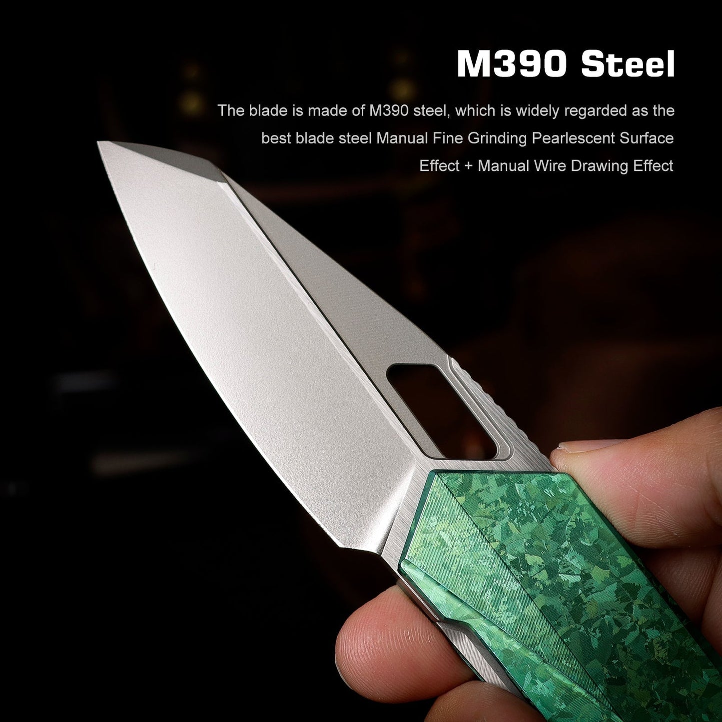 Remette RT-Woodpecker RTWP-IG blade detail – satin M390 reverse tanto