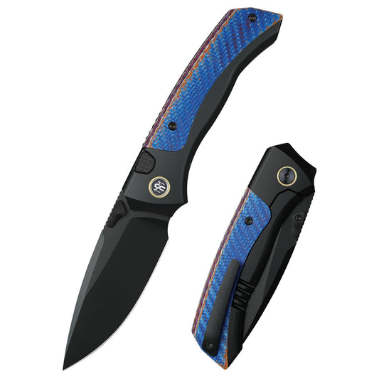 Remette RT-Steed RTWS-BC front view – 3.07″ black DLC M390 drop point folding knife