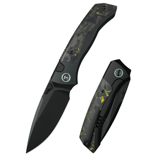 Remette RT-Steed RTWS-BH front view – 3.07″ black DLC M390 drop point folding knife