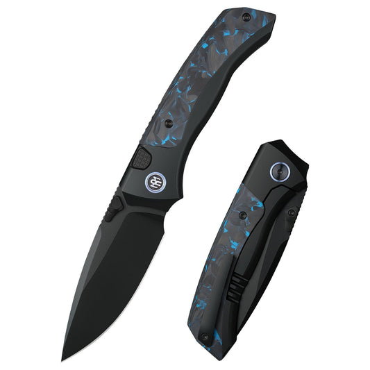 Remette RT-Steed RTWS-BL front view – 3.07″ black DLC M390 drop point folding knife
