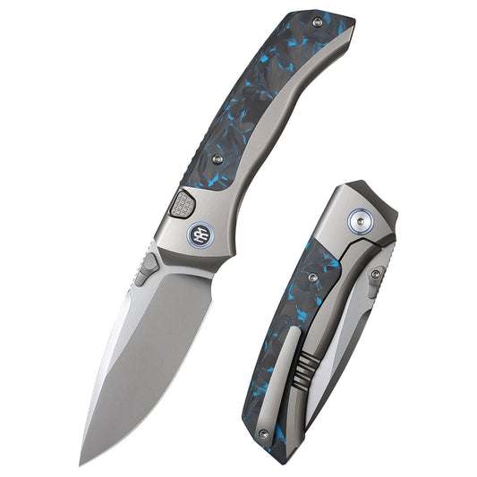 Remette RT-Steed RTWS-TB front view – 3.07″ pearlescent M390 drop point folding knife