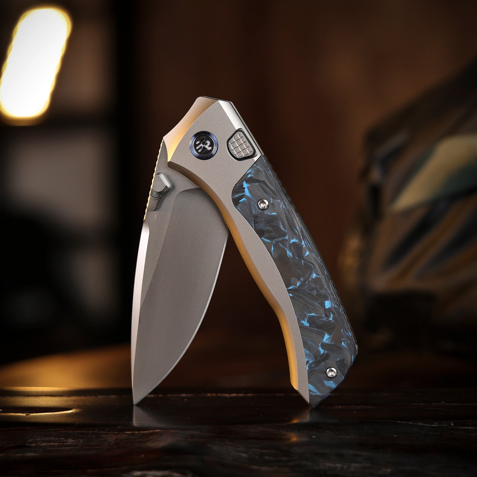 Remette RT-Steed RTWS-TB open position showing M390 drop point blade